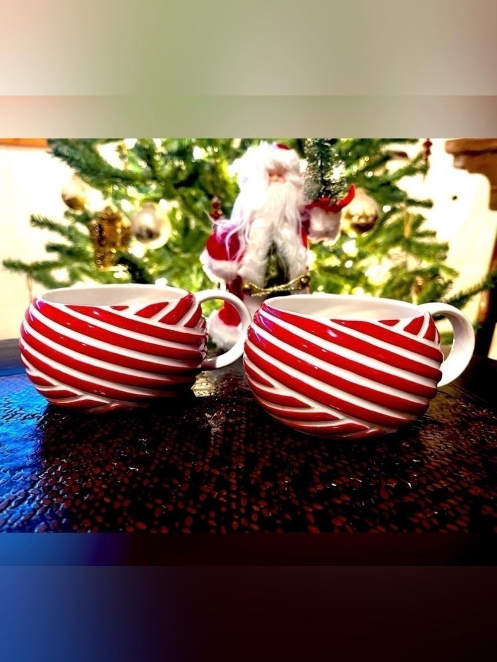 Starbucks 2013 - Candy Cane Twisted Design Mugs - Set of 2